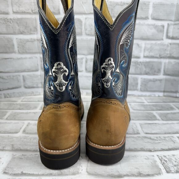 Tierra Blanca Men’s Size 11 Square Toe Leather Pull On Cowboy Western Boots - Picture 5 of 14